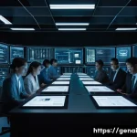 Home 21 AI의 투명한 알고리즘 개발 - The Enigmatic AI Black Box**
A dimly lit, futuristic control room. In the center stands a massiv...