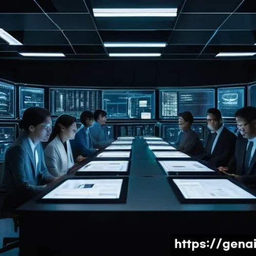 Home 33 AI의 투명한 알고리즘 개발 - The Enigmatic AI Black Box**
A dimly lit, futuristic control room. In the center stands a massiv...